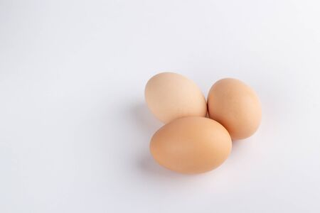 eggs on white backgroundの写真素材