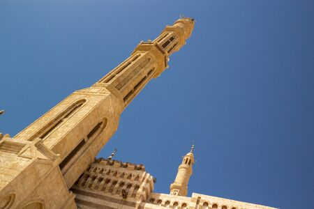 Al-Mustafa Mosque in Sharm El Sheikh. Minaret against the skyの写真素材