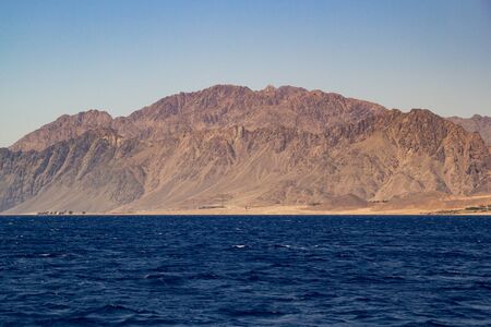 Egyptian mountains view from the red seaの写真素材