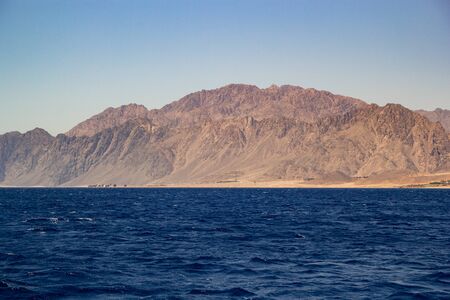 Egyptian mountains view from the red seaの写真素材