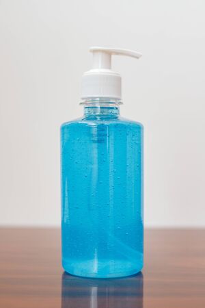 antiseptic on the table. sanitizer gel to wash hands for flu virus preventionの写真素材