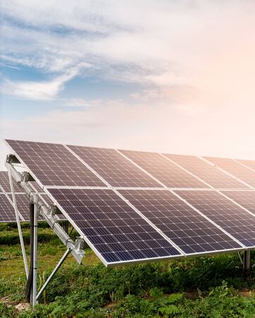 solar power plant. Solar photovoltaic panels and solar photovoltaic power generation systemsの写真素材