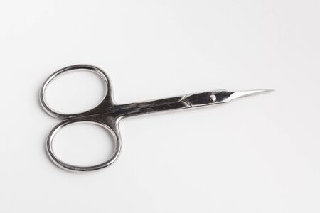 manicure scissors on a white backgroundの写真素材