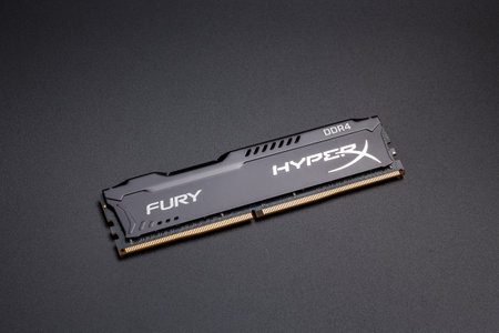 Kamyanets-Podilskyi, Ukraine - May 22, 2020: Random access memory (RAM) HyperX Fury DDR4.のeditorial素材