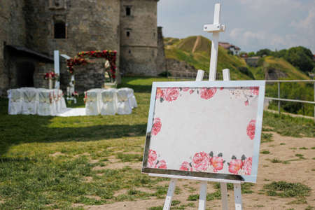 Frame for text at a wedding ceremonyの写真素材