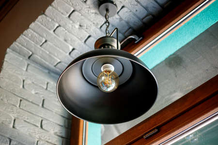 Decorative incandescent lamp in a cafe