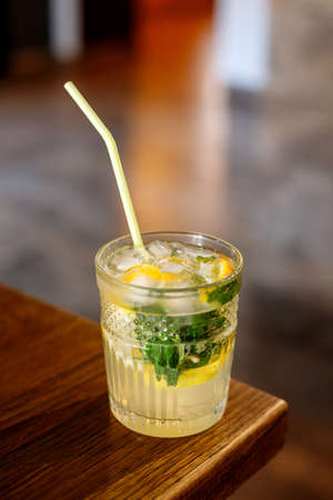 Lemonade on the table in a cafe