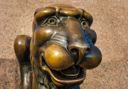 Gryphon on the University Embankment, Saint Petersburg, Russiaの写真素材