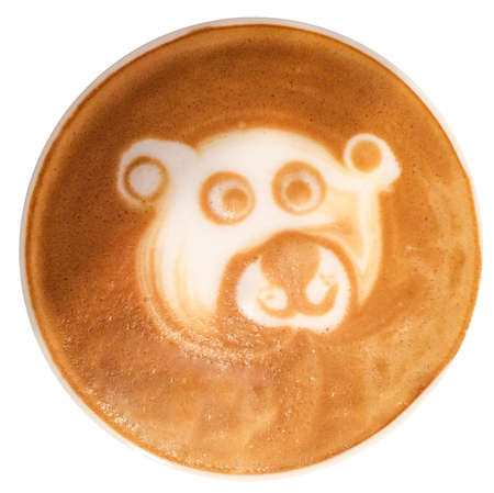 Latte Art, Isolated on white backgroundの写真素材