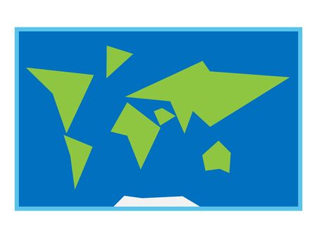 Rough world map isolated on white background.  vector illustration, no transparencyのイラスト素材