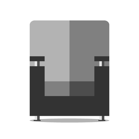 Black armchair isolated on white background, front view. Flat style. EPS 8 vector illustration, no transparencyのイラスト素材