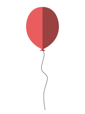 Beautiful red flat style balloon isolated on white. Holiday, celebration, birthday, gift, surprise, toy or decoration.のイラスト素材