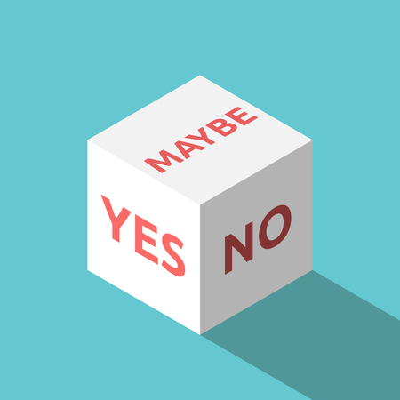 Isometric yes, no, maybe white cube vectorのイラスト素材