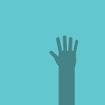 Hand shadow silhouette. Help, problem, sorrow, depression and crime concept. Flat design. EPS 8 vector illustration, no transparency, no gradientsのイラスト素材