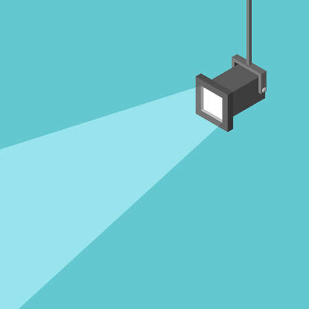 Isometric spotlight beam with copy space. Presentation, advertisement, highlight, attention and...