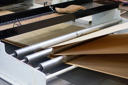 machine paper at the factory automated line, close upの写真素材