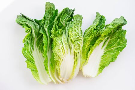 fresh green chinese cabbage leavesの写真素材