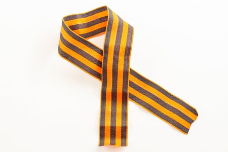St. George ribbon for the May 9 parade on a white background.の写真素材