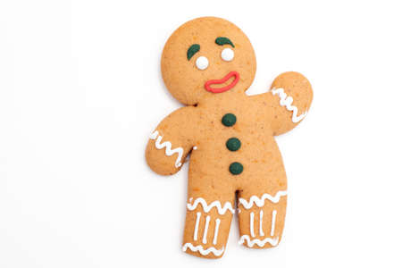 Gingerbread man classic decorated cookie.