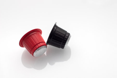 Two capsules for a capsule coffee machineの写真素材