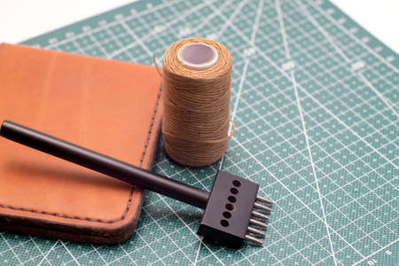 Leather cfrat tools and hand made leather wallet.