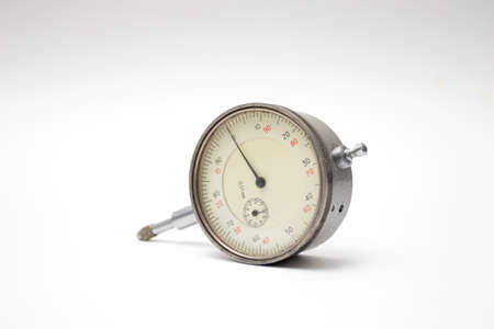 Watch-type micrometer with a dial for accurate measurements.の写真素材