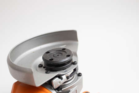 New angle grinder for cutting on white backgroundの写真素材