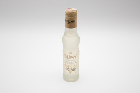 A bottle of Turkish National alcoholic beverage - tekirdag rakisi. Istanbul, Turkey - June 2022.のeditorial素材