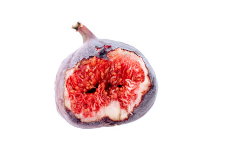 Fresh juicy fig isolated on white backgroundの写真素材