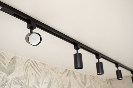 Modern track spot Light Blackの写真素材