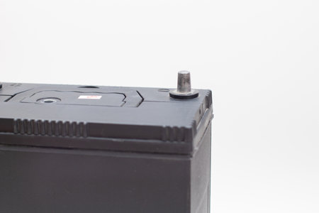 Rechargeable car battery on white background.の写真素材