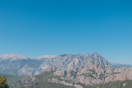 Big mountains and hill landscape in Turkey, Antalya.の写真素材