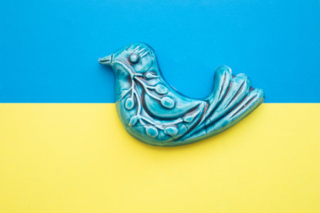 Blue bird are a symbol of peace on the Ukrainian flag