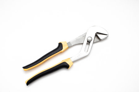 adjustable wrench isolatet on white backgroundの写真素材
