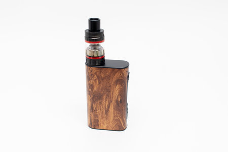 Electronic cigarette or vaping device on white background