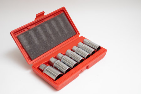 Set of metal socket wrench. toolkitの写真素材
