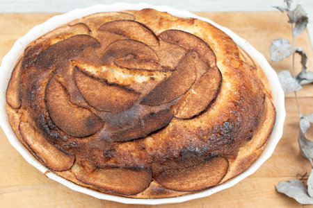 Freshly baked American apple pie.の写真素材