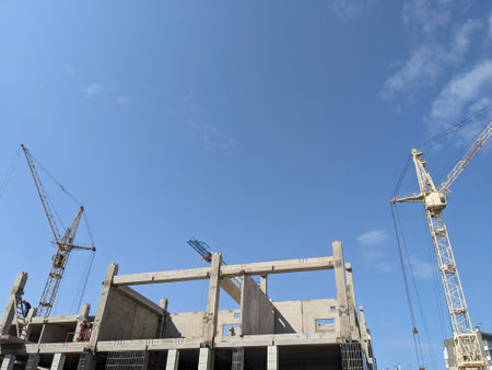 Construction site for Building and tower craneの写真素材