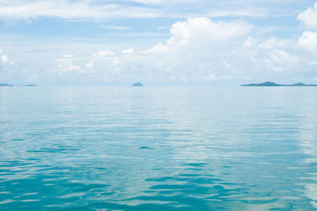 Smooth surface of water Phang Nga Bay near Krabi and Phuketの写真素材