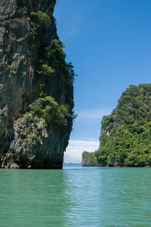 Cliffs on the Island in the Bay. Islands at Phang Nga Bay near Krabi and Phuket. Thailand.の写真素材