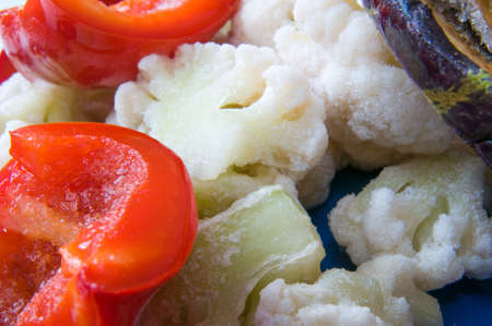 Frozen vegetables closeupの写真素材