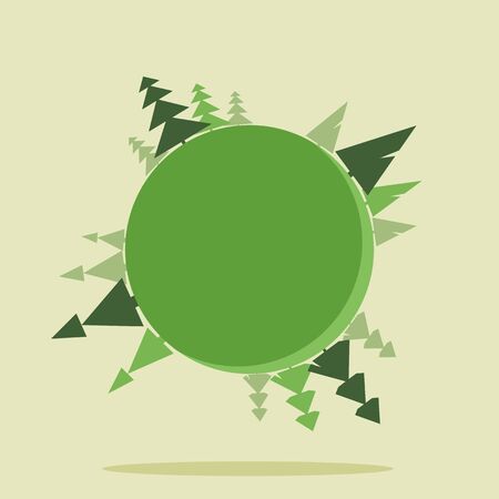 Planet Earth with trees before Christmas. Minimalism styleのイラスト素材
