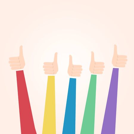 Hand with thumb up. Like. Positive feedbackのイラスト素材