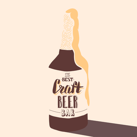Vintage craft beer brewery design. typography illustration. Hand drawn typography posterのイラスト素材