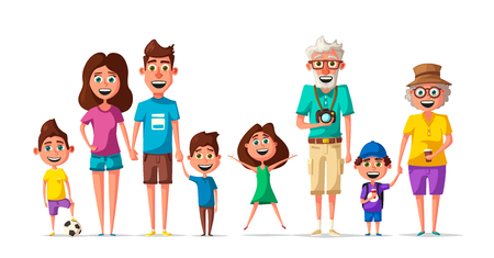 Happy family. Cartoon vector illustrationのイラスト素材