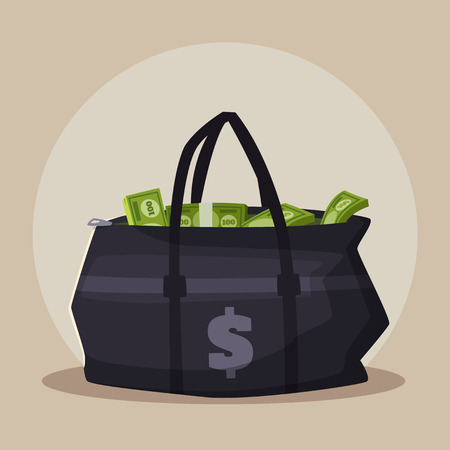 Money bag. Cartoon vector illustration. Financial conceptのイラスト素材