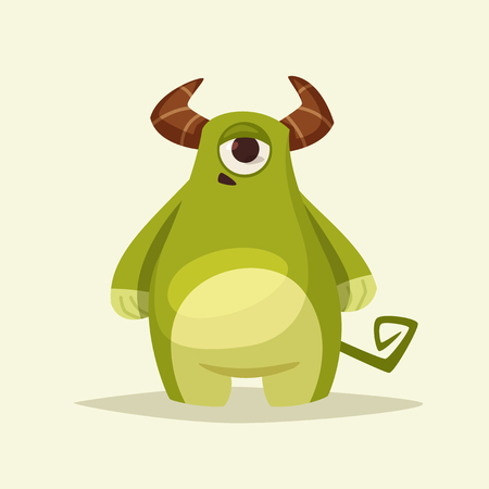Funny cute monster character. Cartoon vector illustrationのイラスト素材