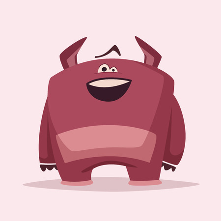 Funny cute monster characters. Cartoon vector illustrationのイラスト素材