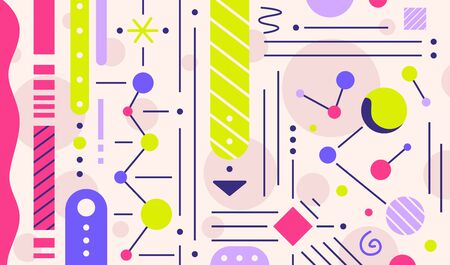 Abstract retro composition. Vintage design. Technology art. Cartoon vector illustration. Geometry template. For web and printのイラスト素材