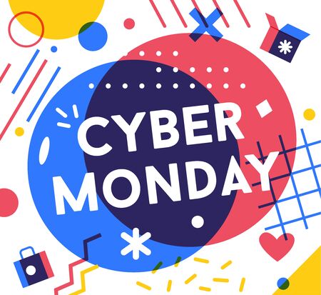 Modern dynamic fluid banner for sale. Flat vector illustration. Trendy Black Friday template designのイラスト素材